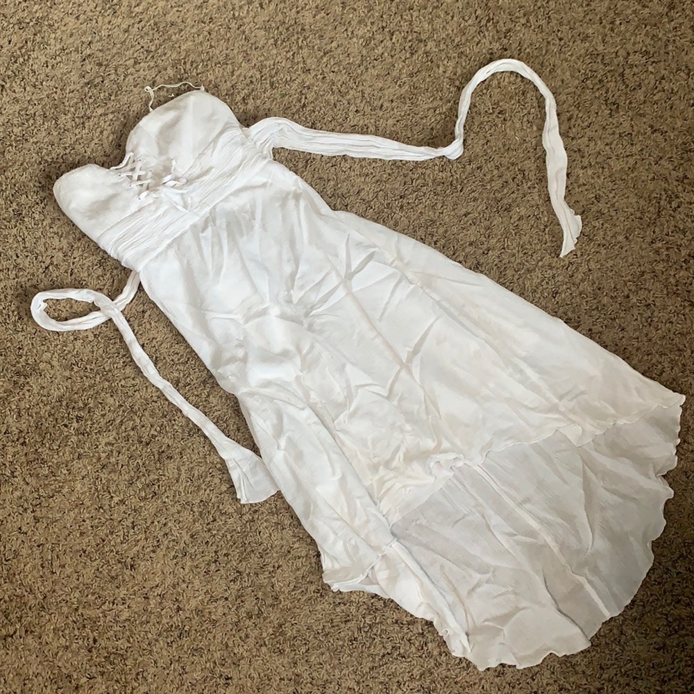 White High Low Dress